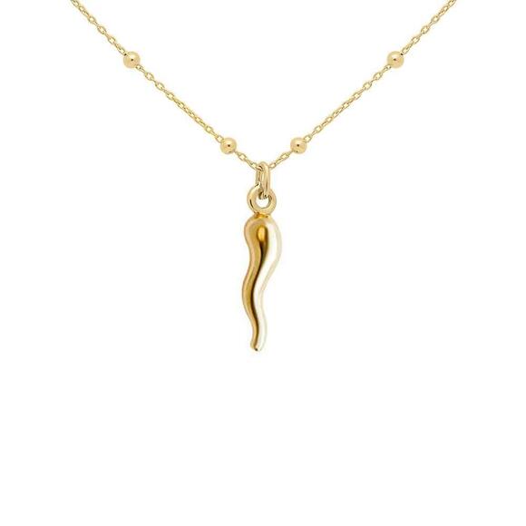 Fronay Silver Collection Other - FRONAY 14k Gold Plated Sterling Silver Italian Horn Necklace for Women | Good